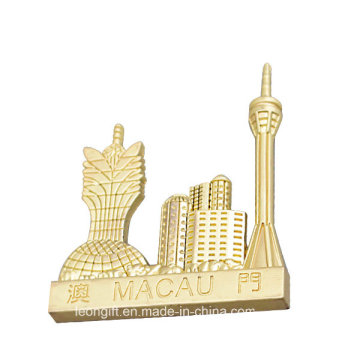 Gold Plating Metal Macao Magnet for Retail Market